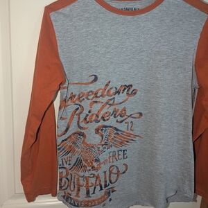 4 For $5 Boys Lg Buffalo David Bitton Freedom Riders Long Sleeve Tee